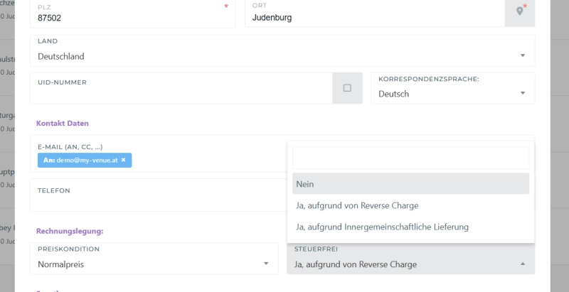 Steuerfreie Rechnungen einfach zuweisen - v3.4.6